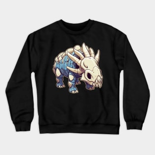 Spooky Kawaii Triceratops Isometric Dinosaur Skeleton Crewneck Sweatshirt